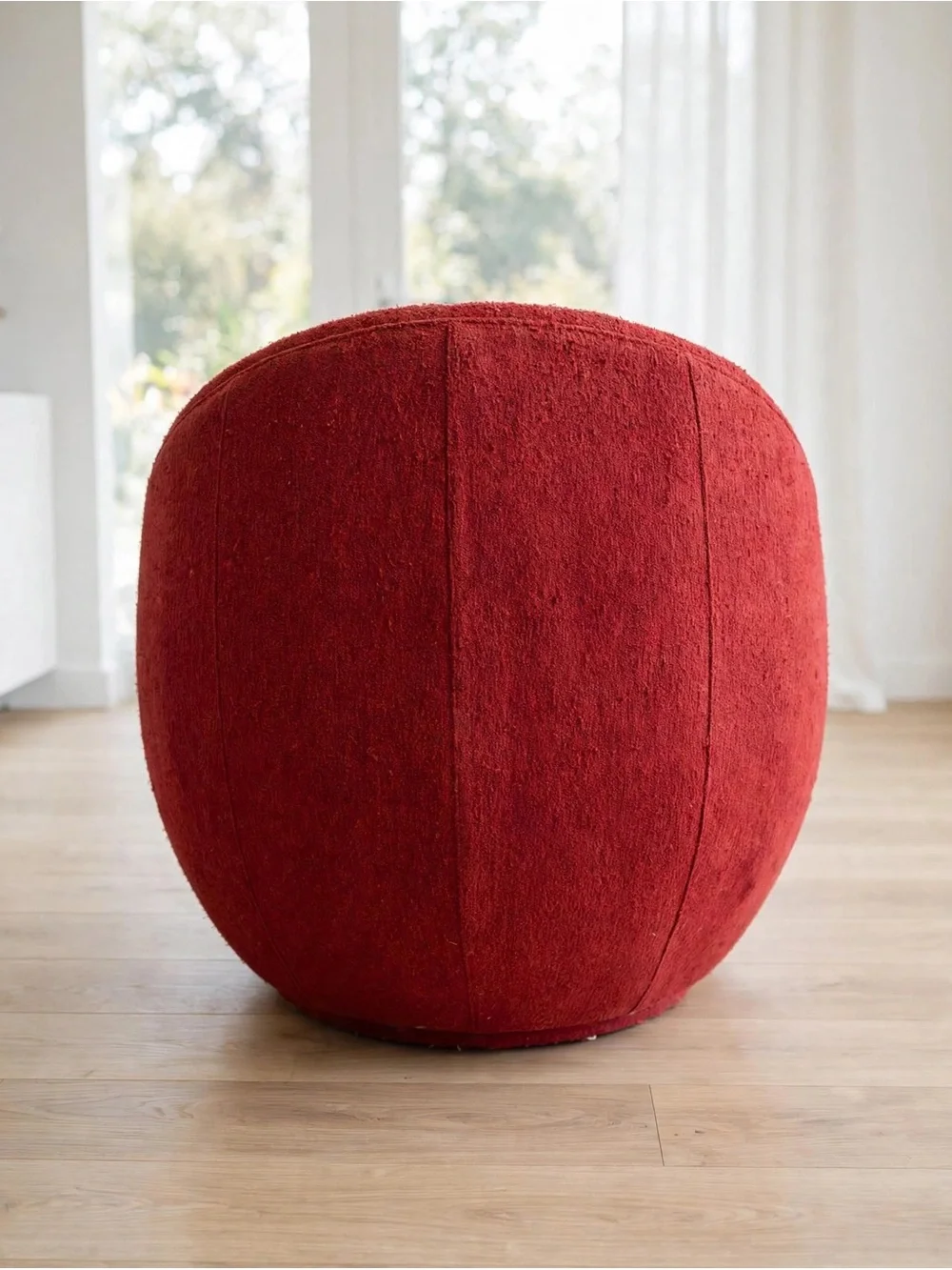 Thayer Coggin Milo Baughman Good Egg Swivel Chairs PAIR IN WINE